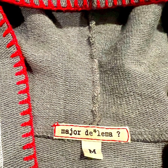 Major de lema vintage hooded jacket. Zipper. Size M. Blue with red stitching. - Picture 7 of 7